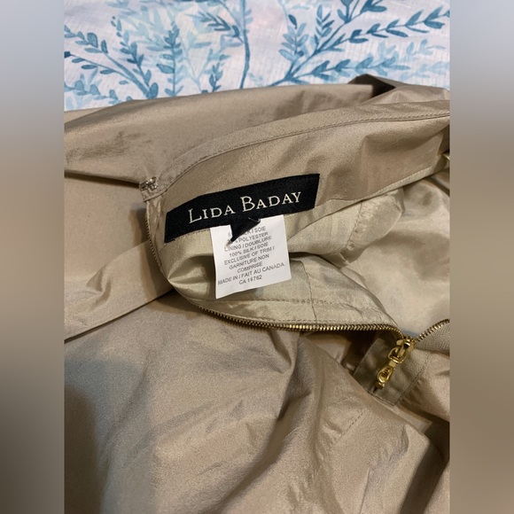 Lida Baday Skirt Beige Pleated Silk Lined Size 6 - Picture 6 of 6